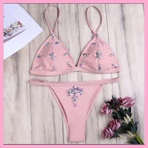 Swim - BNWT- Lt. Pink Rhinestone 2 Piece Swimsuit Swim - BNWT- Lt. Pink Rhinestone 2 Piece Swimsuit